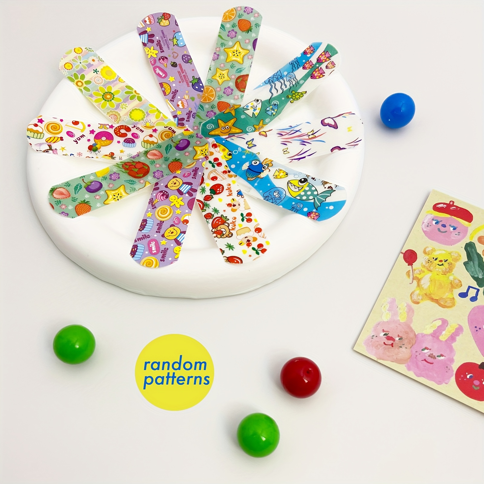 100pcs Cute Cartoon Bandages - Breathable PE Material for Sports & Outdoor Activities