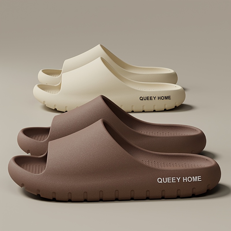 Simple Solid Color Slides, Casual Open Toe Soft Sole Shoes, Comfortable Indoor Home Bathroom Slides