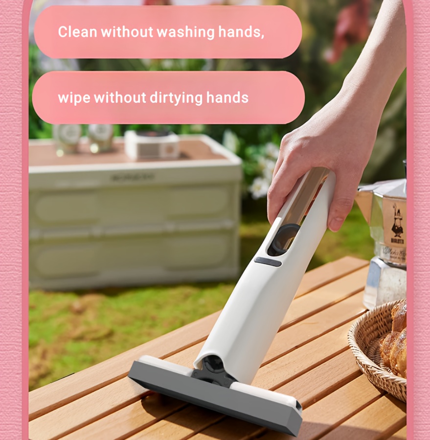 Handheld Multifunctional Cleaner, Equipped with Replaceable Mop Heads And a Hook. The Rotating Mop Head Allows for Easy And Forceful Cleaning of Gaps And Corners in Sinks, Pet Urine, And Desktop Debris. A Portable Marine Cleaning Mop/Tool.