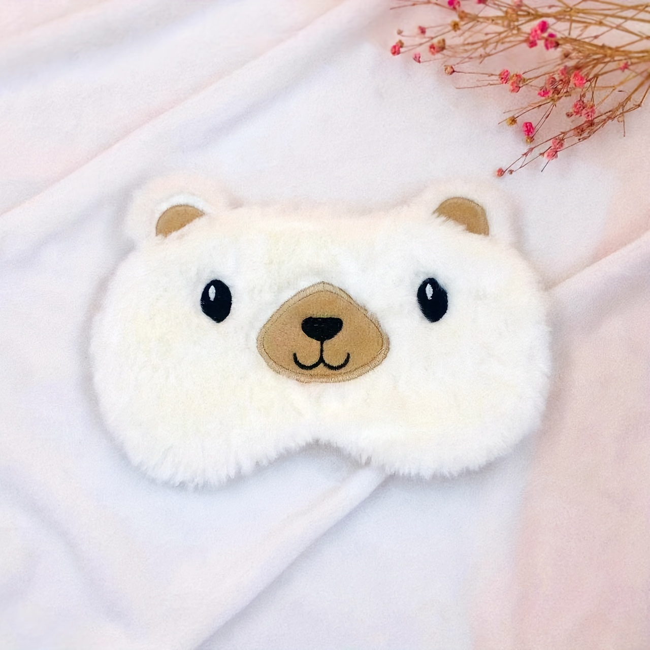 TEMU 1pc Cute Eye Mask, Fleece Eye Mask, Fox Sloth Bear Eye Mask, Soft & Breathable Eye Mask Sleep
