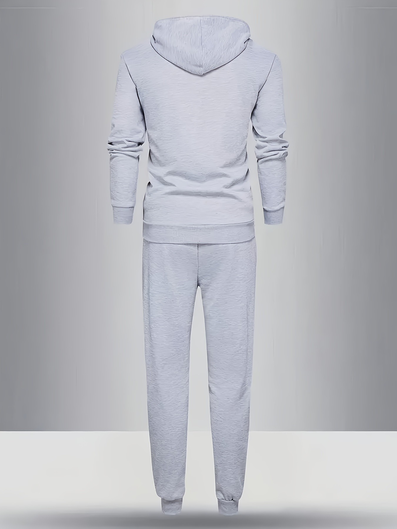 customer   mens casual sports set long sleeve hoodie and drawstring sweatpants solid color polyester blend machine washable   for spring autumn leisure style conventional version spring autumn