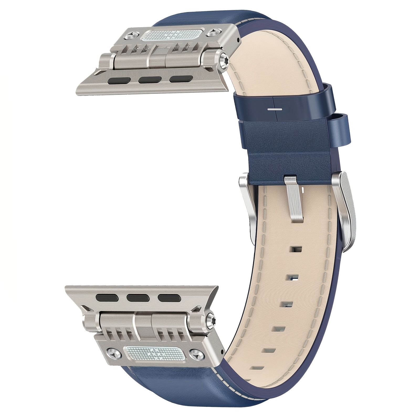 Image of Genuine Band For Watch /2/1 (49mm), Series11/10 (46mm), Series 9-1(45mm/44mm/42mm) & Sewith Rugged Stainless Steel Metal Connectors - Men's Strap
