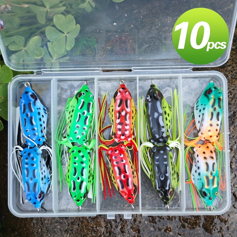 

stealthhunter" 10-piece Realistic Frog Lure Set - Soft Pvc Baits For Hunting & Fishing, Lead-free