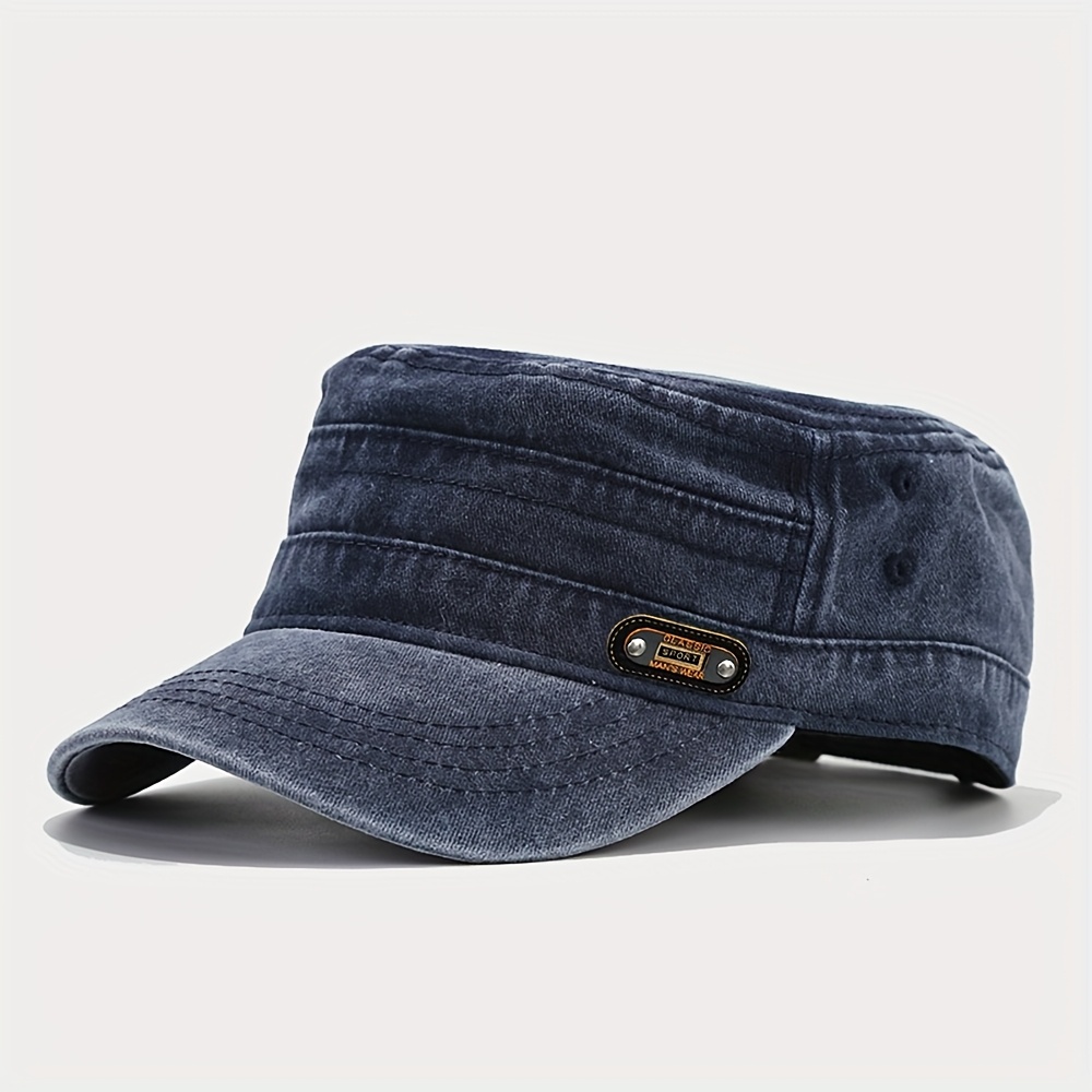 TEMU Retro Flat Cap, Men Women Outdoor Casual Sports Flat Cap, Trucker Bent Brim Hat, Outdoor Travel Essential Lightweight Item Baseball Cap,