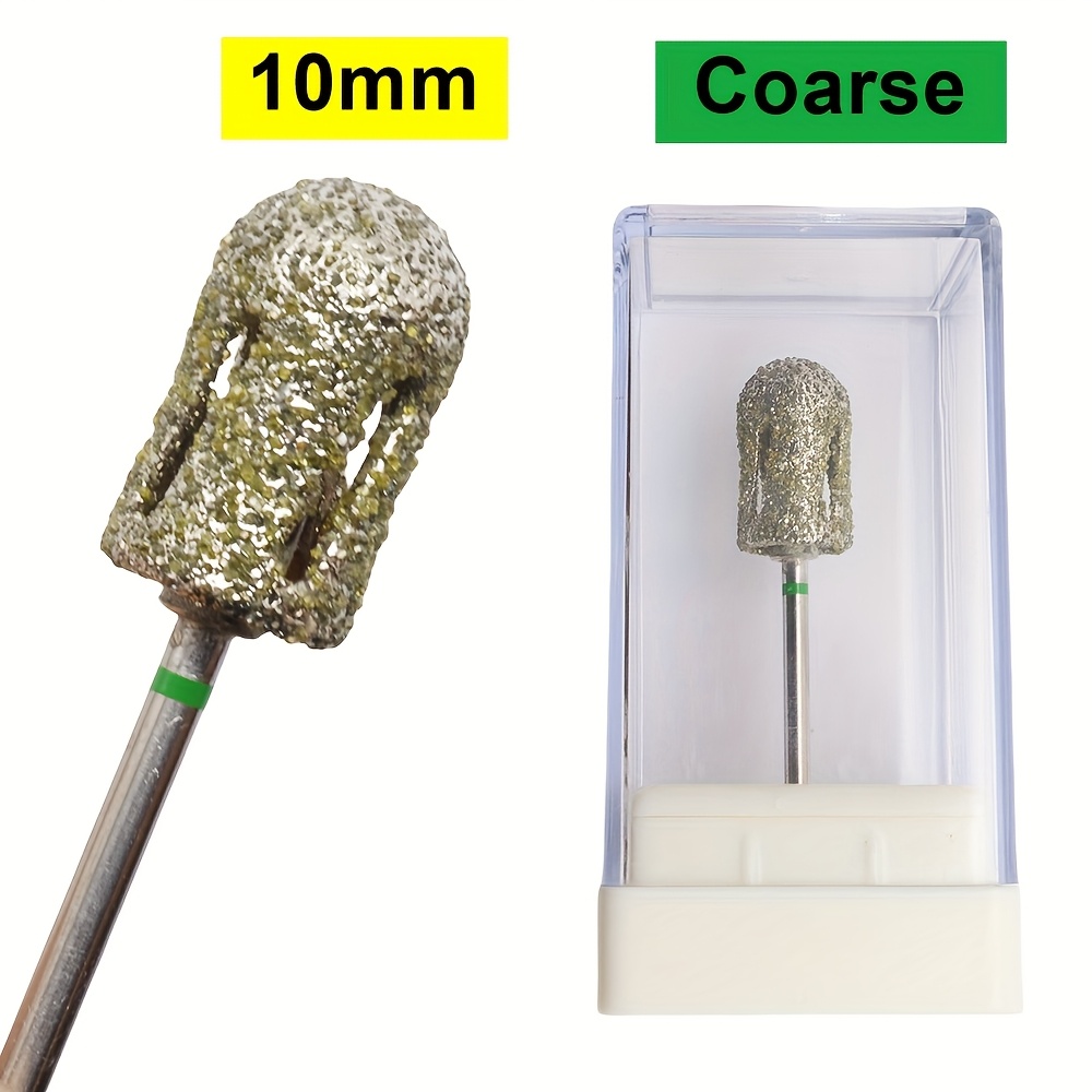 Image of 1pc 10mm Diamond Pedicure Nail Bit - 60# 120#, Diamond Coating, Diamond Sanding Cap For Electric Nail , Smooth Feet, Foot File Accessory, Nail Tech Supplies