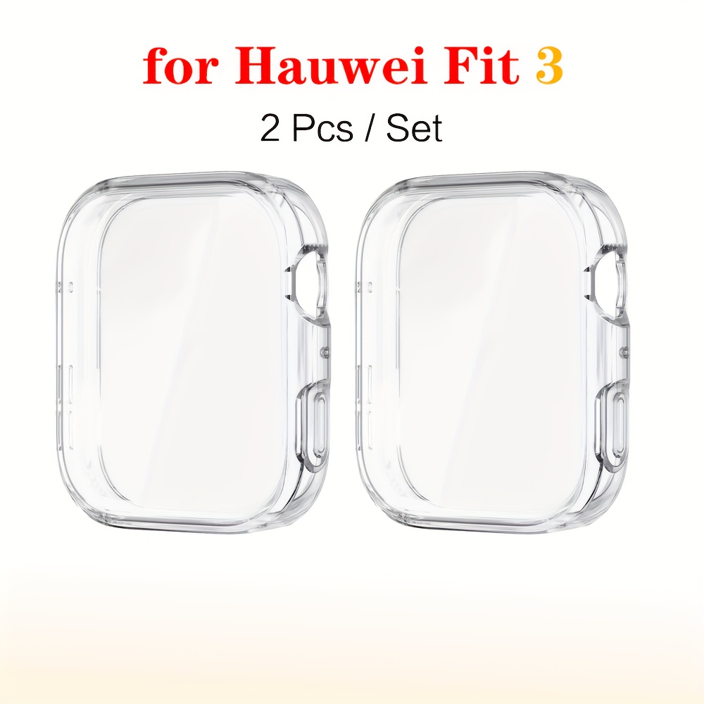 2pcs/set Soft Full Cover Screen Protector Bumper Cover Shell For Huawei Watch Fit 3/4/4