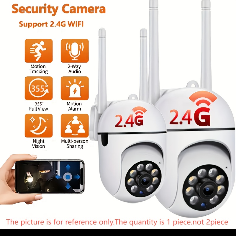 A Wireless Security Camera with Color Night Vision Capabilities, Featuring a Camera, Wifi, Motion Detection, And Visual Alert Functions—Ideal for Outdoor Security, Advanced Electronic Monitoring, Versatile for Indoor Use, Wall-Mounted Design 4 A Wireless Security Camera with Color Night Vision Capabilities, Featuring a Camera, Wifi, Motion Detection, And Visual Alert Functions—Ideal for Outdoor Security, Advanced Electronic Monitoring, Versatile for Indoor Use, Wall-Mounted Design - Image 4
