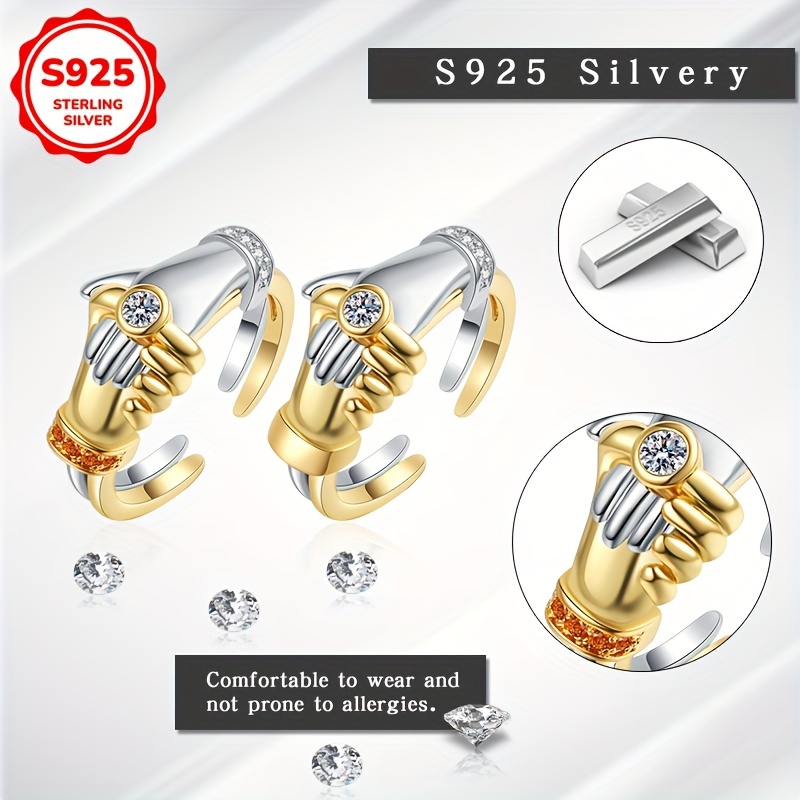Women's Adjustable Open Ring in 925 Sterling Silver