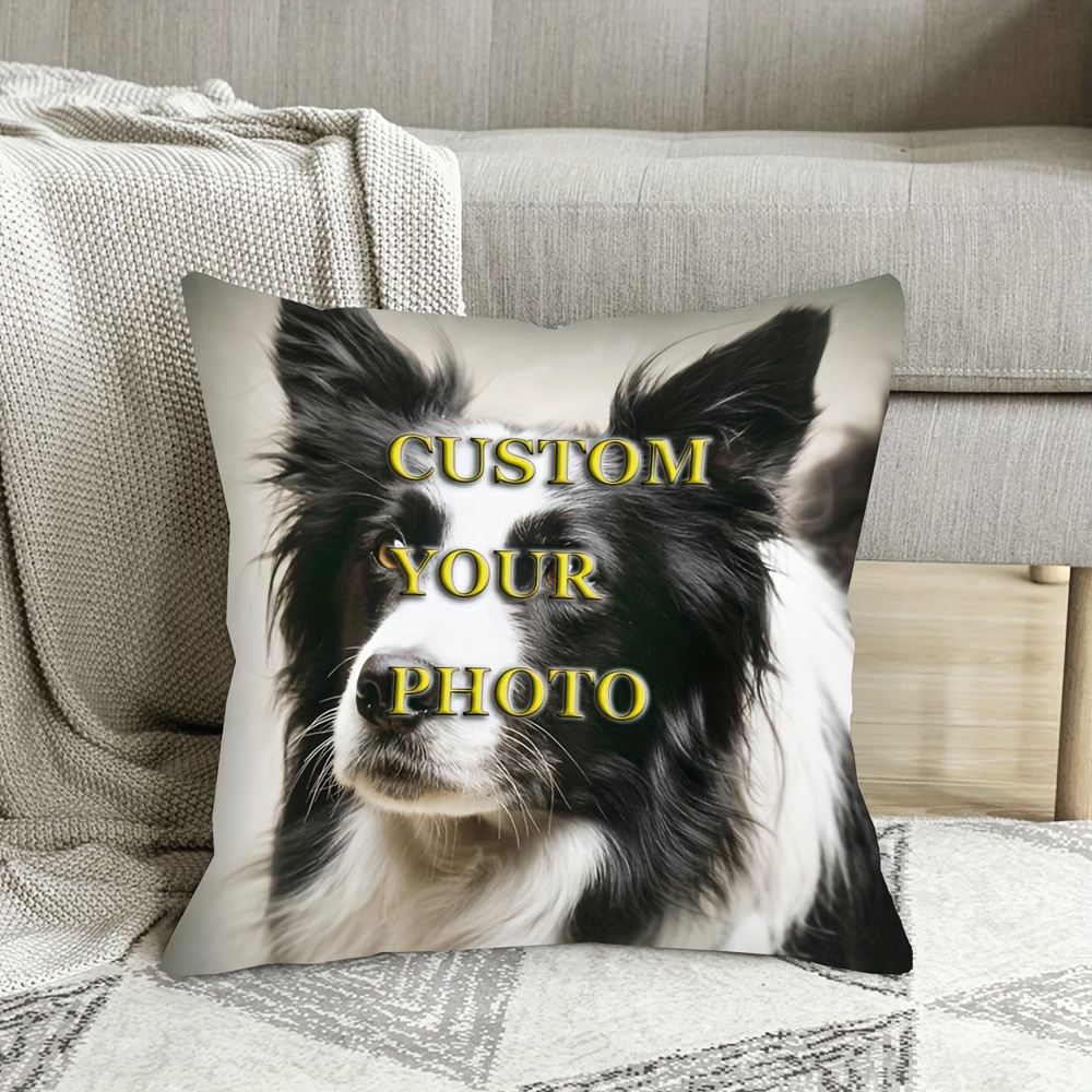 

Personalized Throw Pillow Cover 18x18" - Soft, Plush, Single-sided Custom For Living Room & Outdoor Decor - Machine Washable, Zip Closure