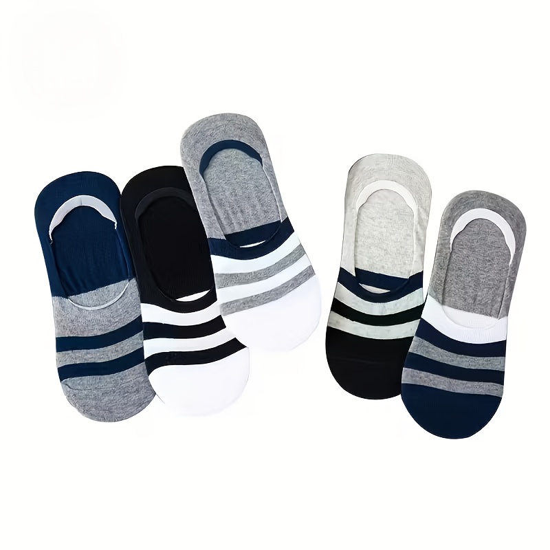 TEMU 5 Pairs Men's Breathable Shallow Mouth Invisible Socks, Low Cut Shallow Mouth Socks, Athletic Boat Socks, Socks, Silicone Anti-slip Sleeve