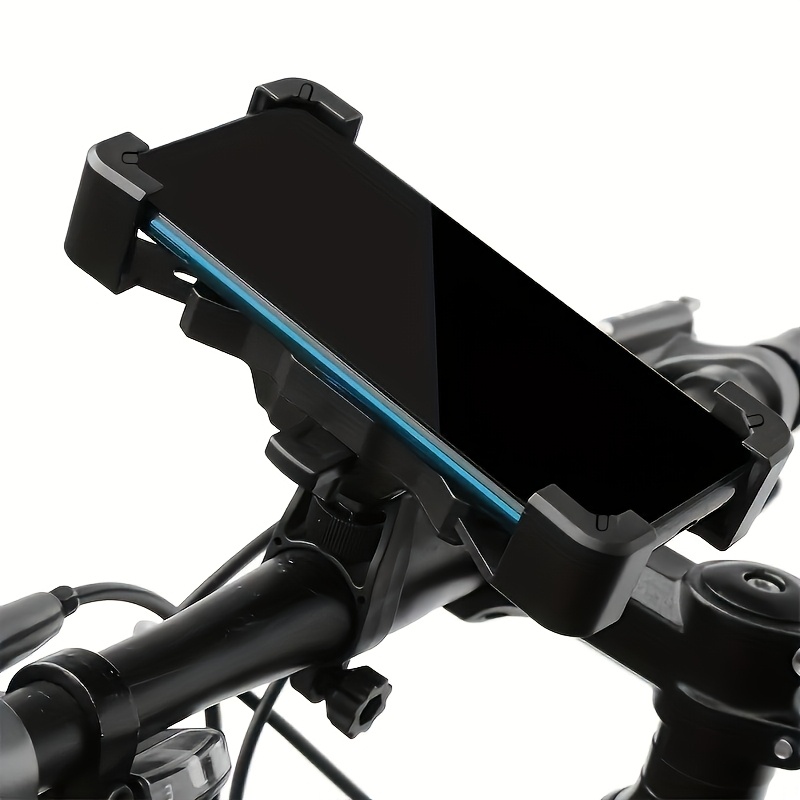 TEMU Support de téléphone pour vélo avec porte-GPS - Support en PVC robuste adapté aux vélos électriques, motos, VTT - Accessoire avec prise en main