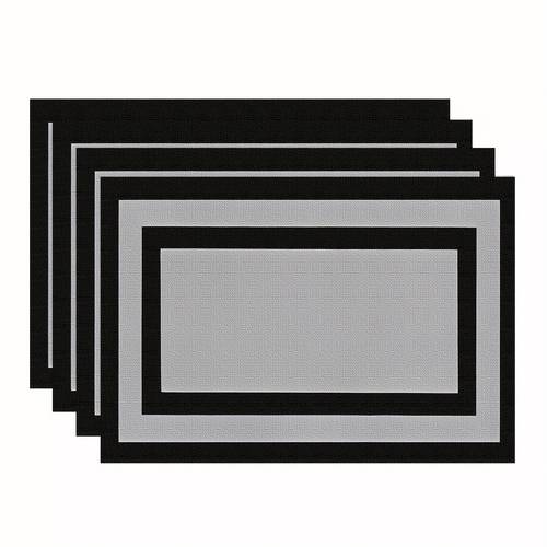4 6pcs minimalist solid color placemats washable polyester rectangular table mats for dining and kitchen decor home