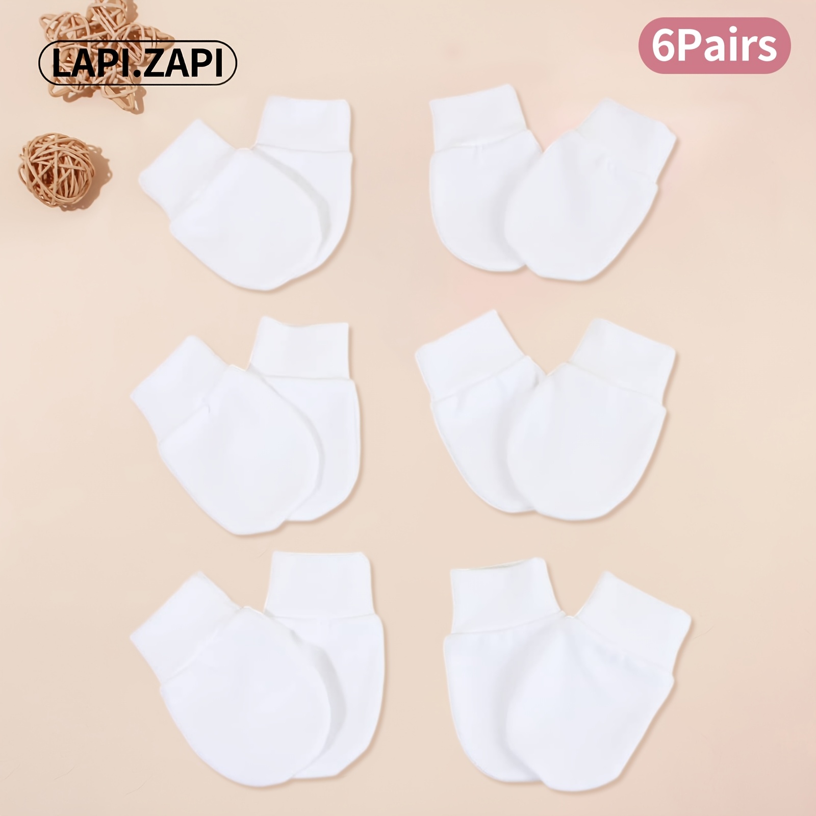 Image of 6 Pairs Of Children's Animal Embroidered Skin-friendly Refreshing Small Pouch Sets, Suitable For Newborns, 0-3 Months