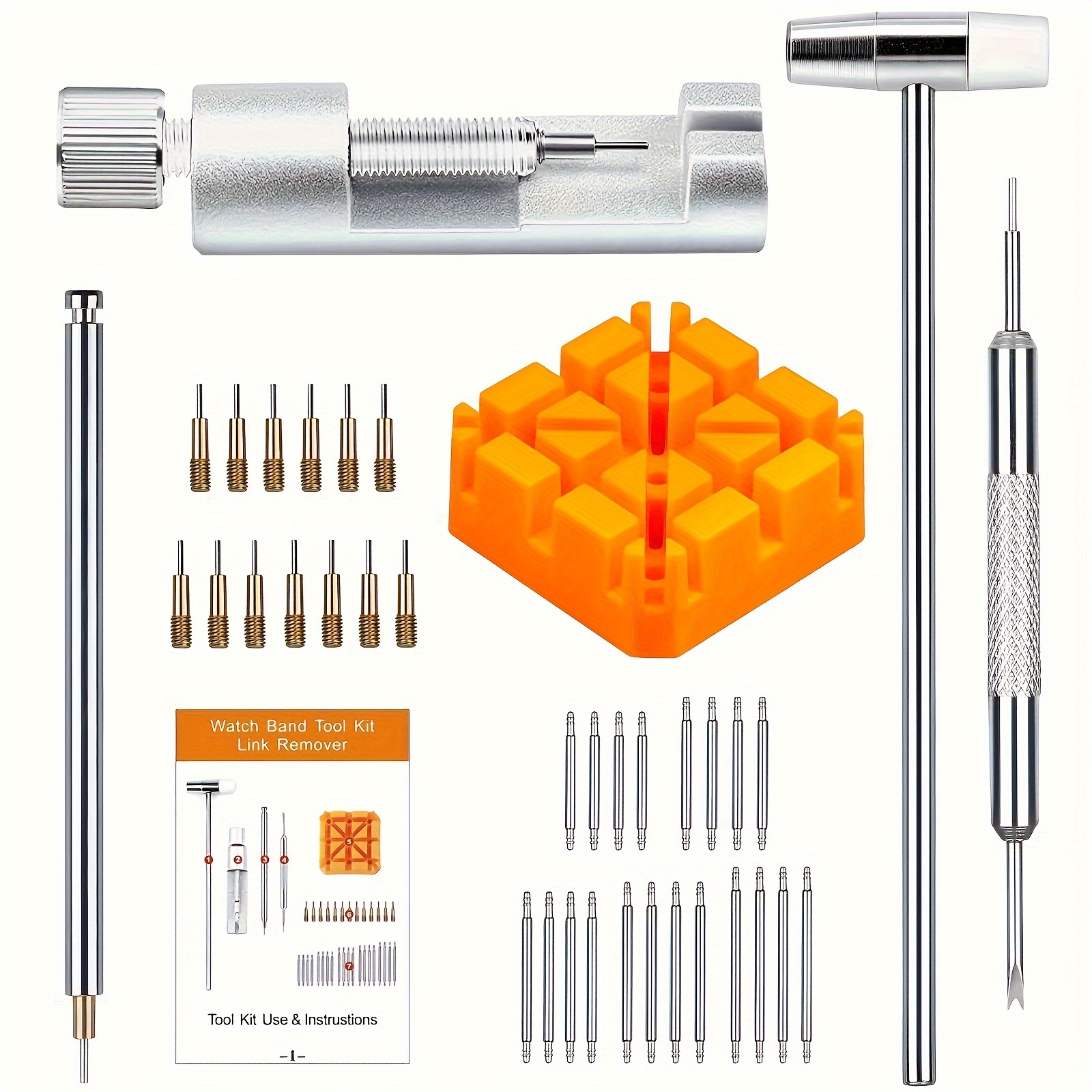 

39pcs Watch Repair Kit: Professional Tools For Band Removal, Adjustment & Sizing - Ideal For Diy Enthusiasts, Home & Gift