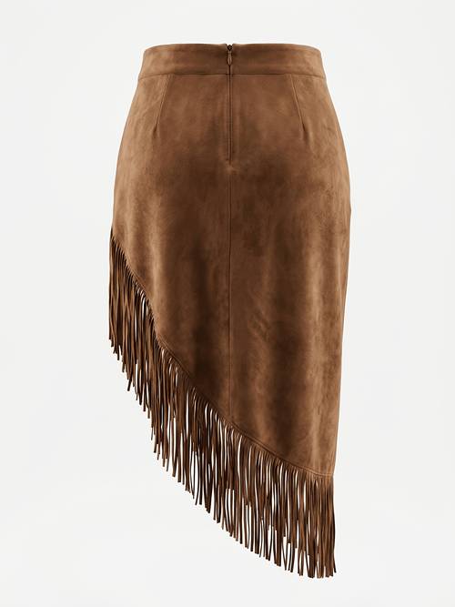 plus size plus size plus size womens spring and summer asymmetrical fringed midi skirt in style