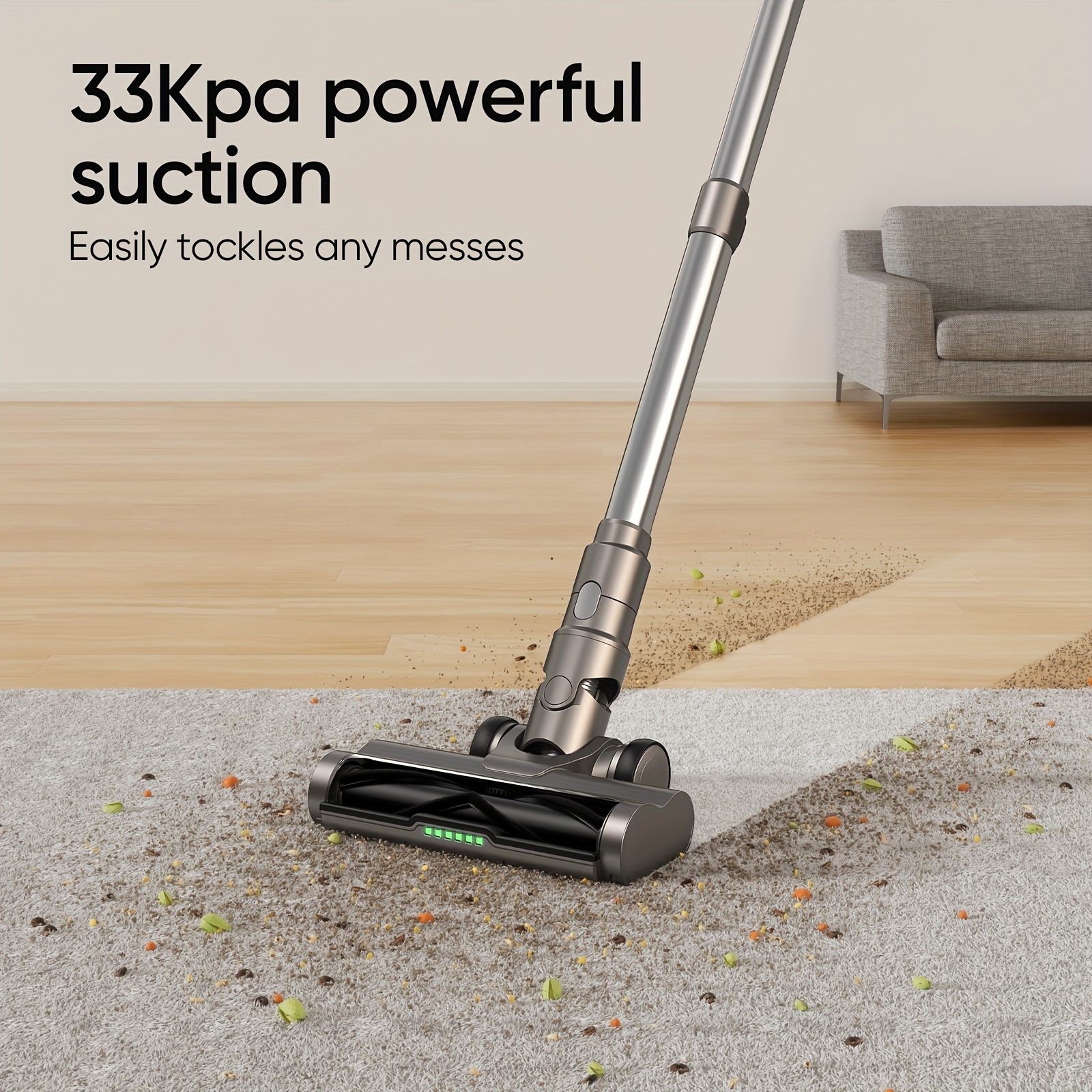 Aspirateur   fil   TD1-Mate, 420W/2200mah*7/65db, aspirateur balai à aspiration puissante avec écran LED, aspirateur   avec 45 minutes dautonomie pour   durs, tapis, poils danimaux, voiture détails 5