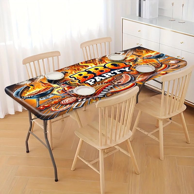 Image of 1pc Tablecloth, Placemat - Versatile Stretchy Table Mat For Barbecue Parties, Outdoor Table Cover, Picnic Accessory, Used Indoors & Outdoor