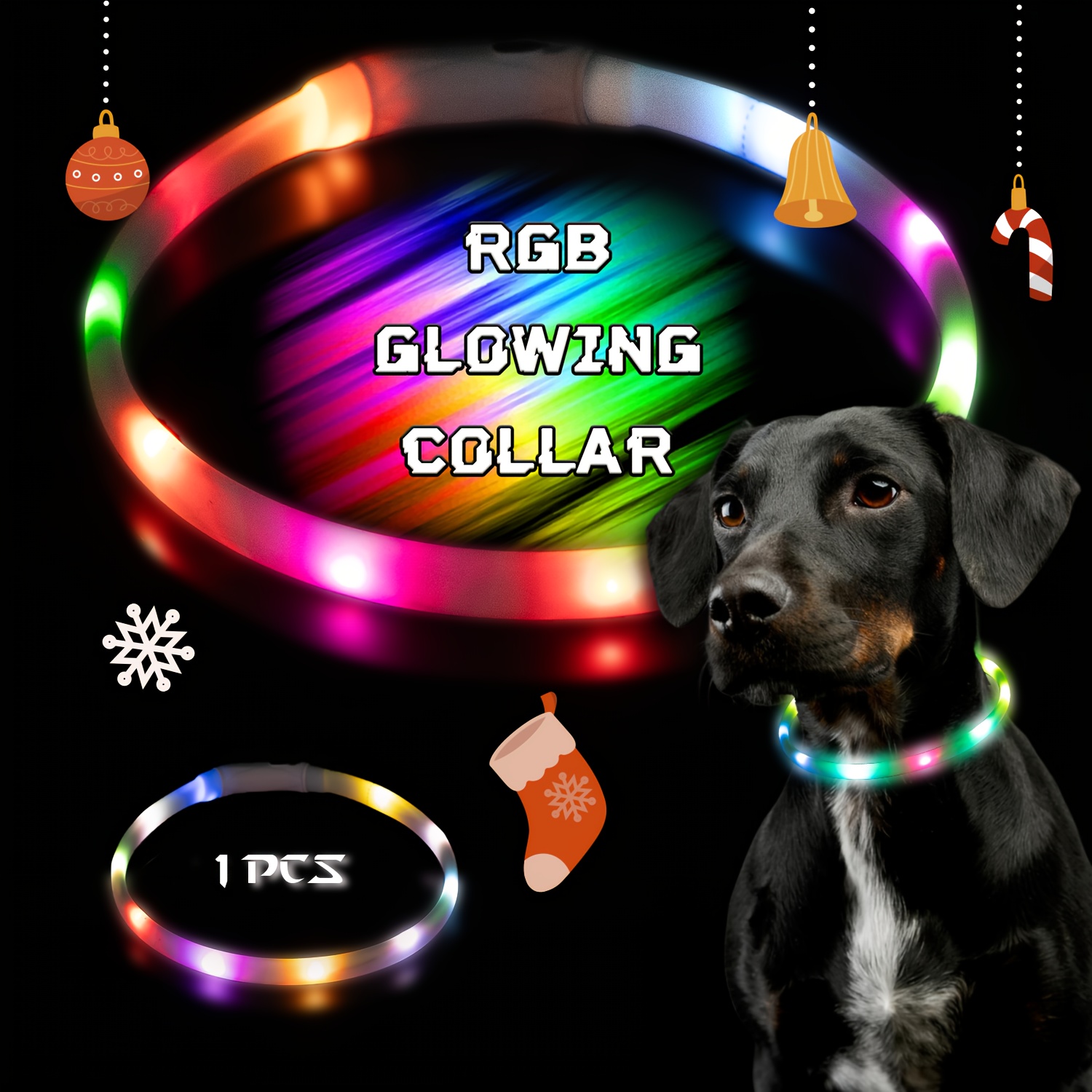 

Adjustable Rgb Led Glowing Pet Collar - Usb Rechargeable, Light-up Necklace For , Ideal For Night Walking, Music Festivals & , Event Pet Collar|vibrant Led Collar|usb Rechargeable Collar