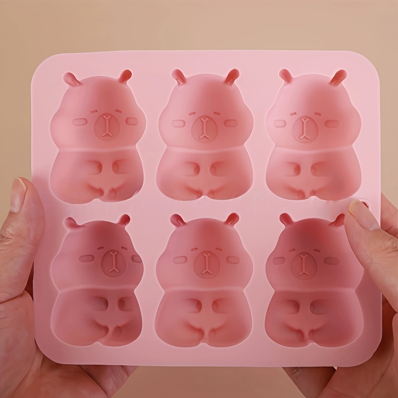 TEMU 【本物カピバラ！】カピバラ用石鹸作成モールド 1個、パーティー、ホリデーに最適なピンクシリコンモールド