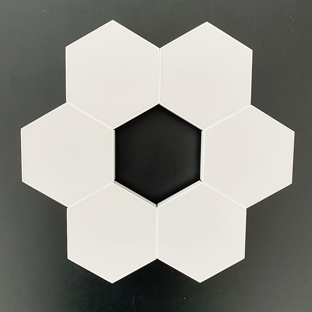 TEMU 6pcs Touch-controlled Hexagonal Led Wall Lamp, Diy Assembly, Neutral White Lamp With Night Light, And Energy-saving