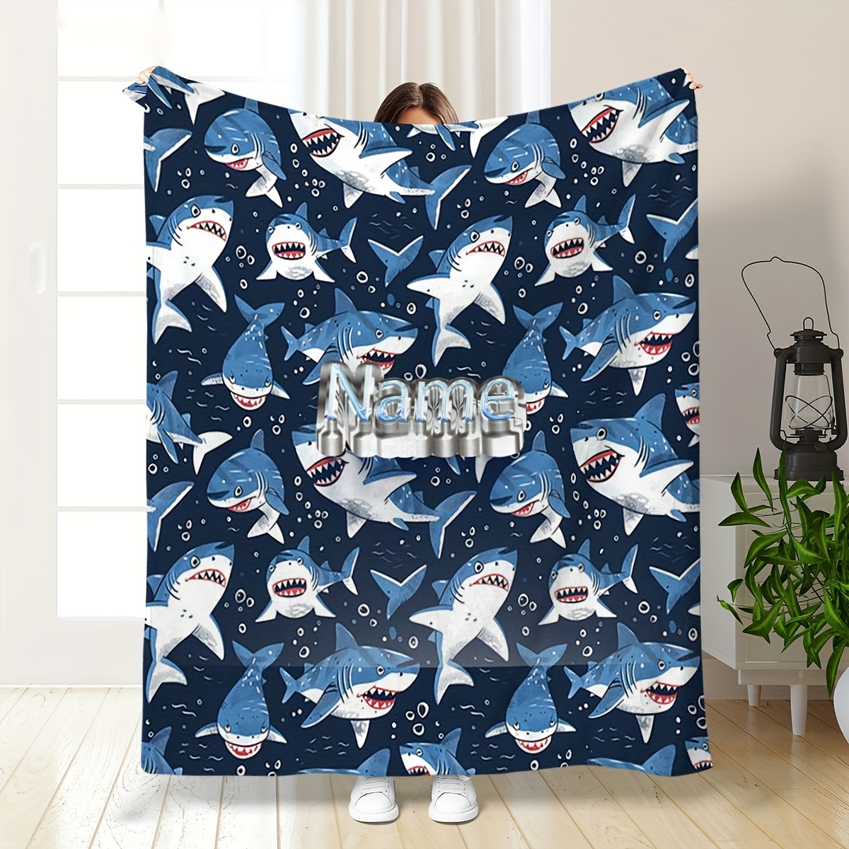 

1pc Customizable Pattern Blanket - , Hypoallergenic Knitted , Printed Bedding ,