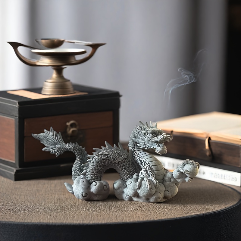 Image of Statue Ornament, Cloud Dragon Shui Ornament, Animal Statue For Attracting Wealth, Aquarium, Car Dashboard, Desktop Garden Decoration Shui Ornament