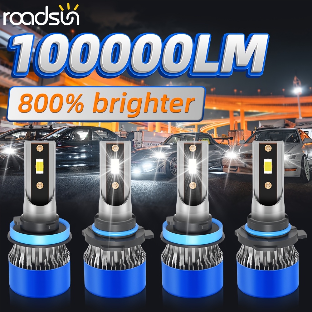 6pcs/4pcs Car Led Headlight Combo 9005/hb3 H11 H11 High Low Beam Fog Lamp High Power 6000k White 50000hrs