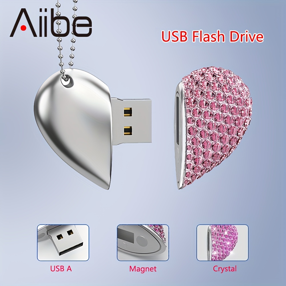 TEMU Aiibe 32gb/64gb Usb 2.0 Flash Drive With Protective Cap, Mini For Pc/laptop, Portable For Business Students & Office Data Storage
