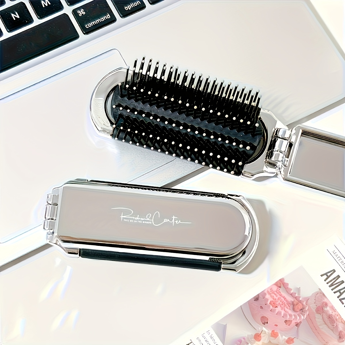 

A Folding Comb With A Vanity Mirror, A Portable Comb, Suitable For