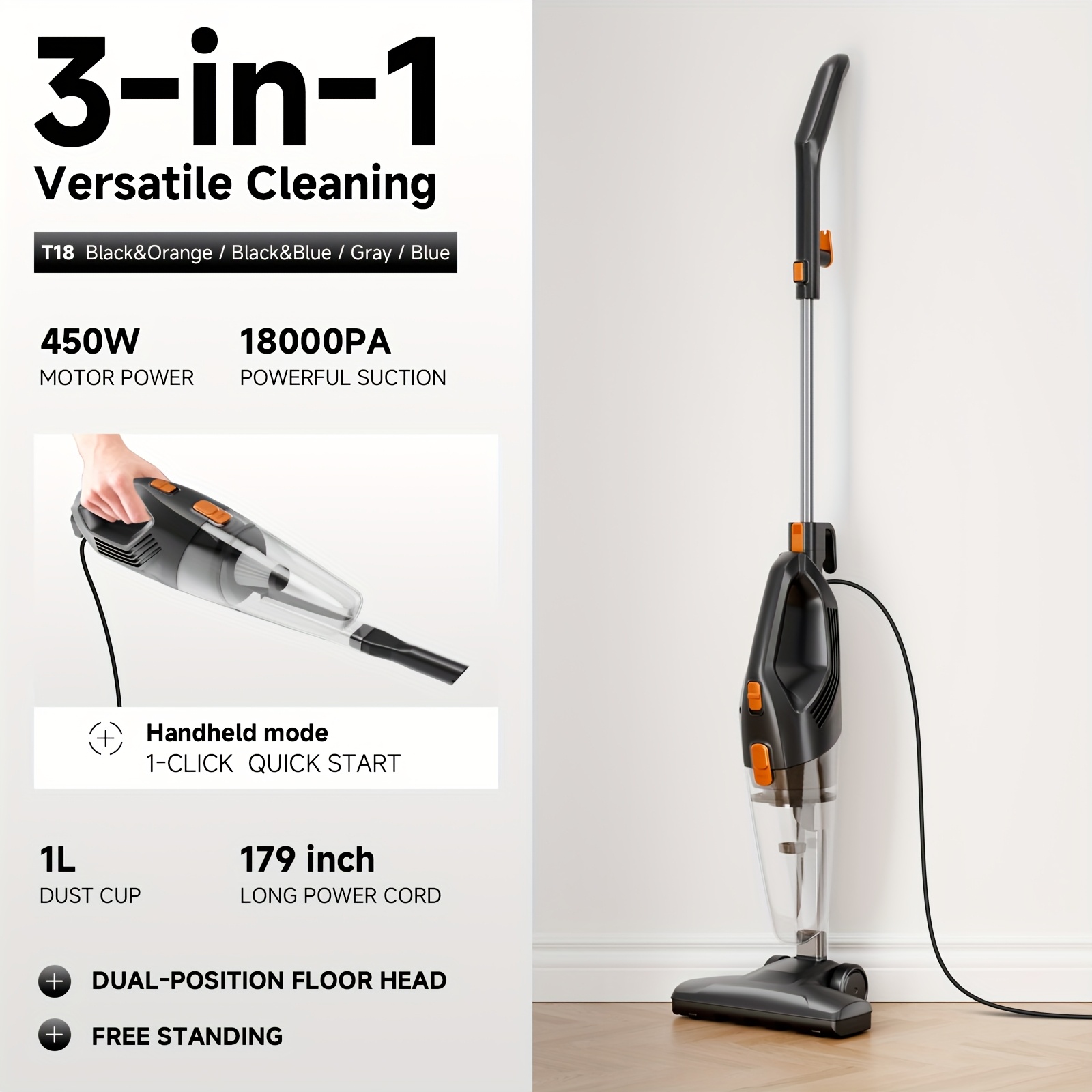 TEMU Model Of In 1 Stick/handheld Vacuum Cleaner Is Lightweight (2.35kg) And Comes With A Washable Hepa Filter, A Dust Cup, And A Crevice Tool.