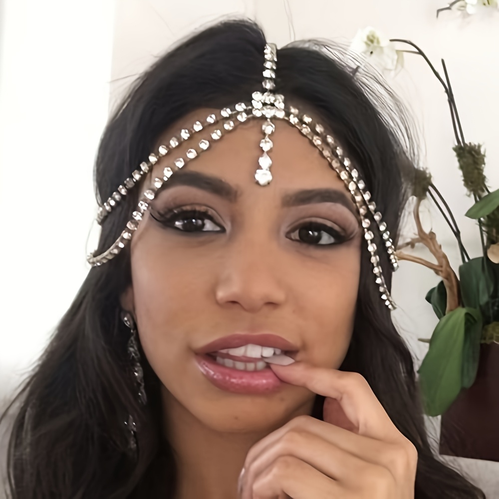 Bohemian Rhinestone Bridal Headpiece for Weddings