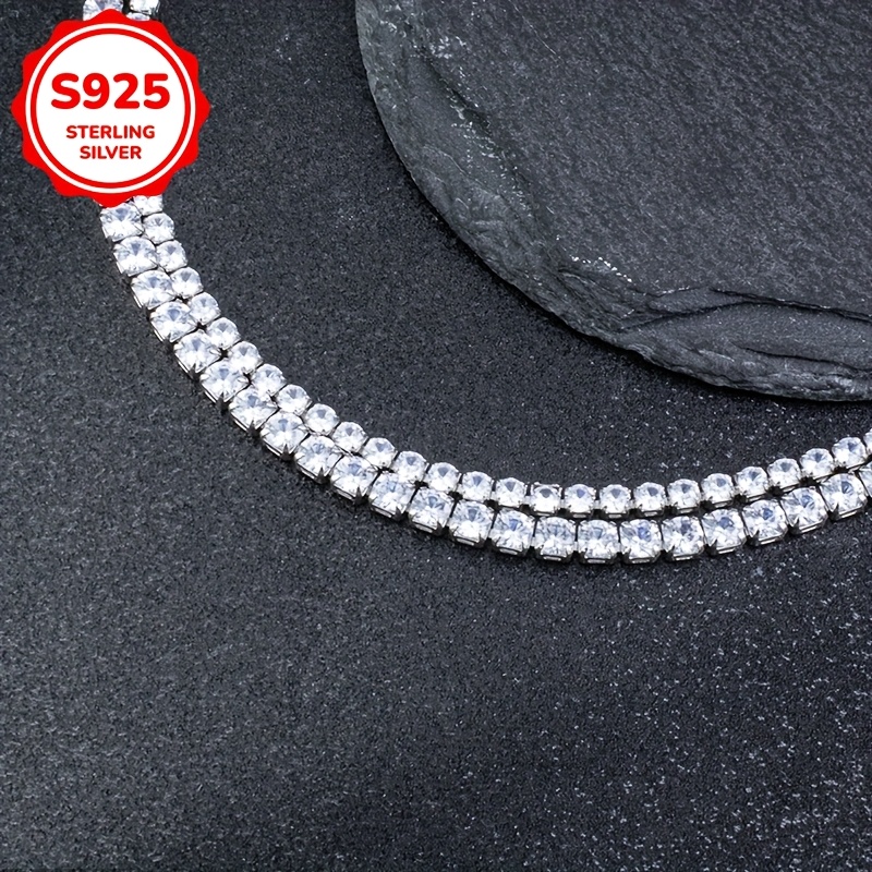 Women's Choker Necklace with Square Cubic Zirconia Inlay