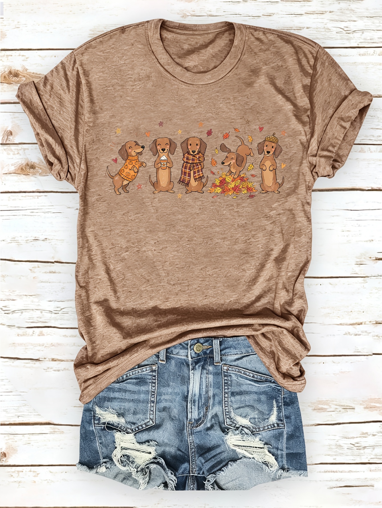 5pcs dachshund t shirts maple leaf t shirts pet dog t shirts   t shirts