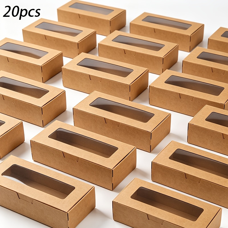 TEMU 5/20pcs Gift Packaging Box Easy Rectangular Window Display Paper Box Handmade Decoration Accessory Packaging Gift Box Filled With Shredded Paper