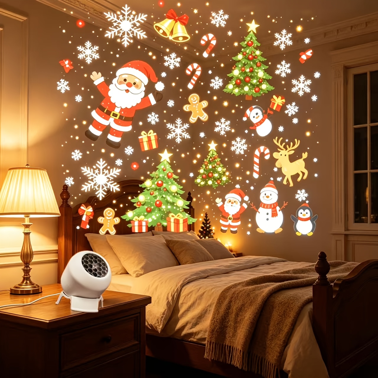 TEMU 360° Rotating Dynamic Projection Night Light, Creative Christmas Led Projection Lamp, Led Christmas Themed Projection Light, Usb Plug-in Ambient