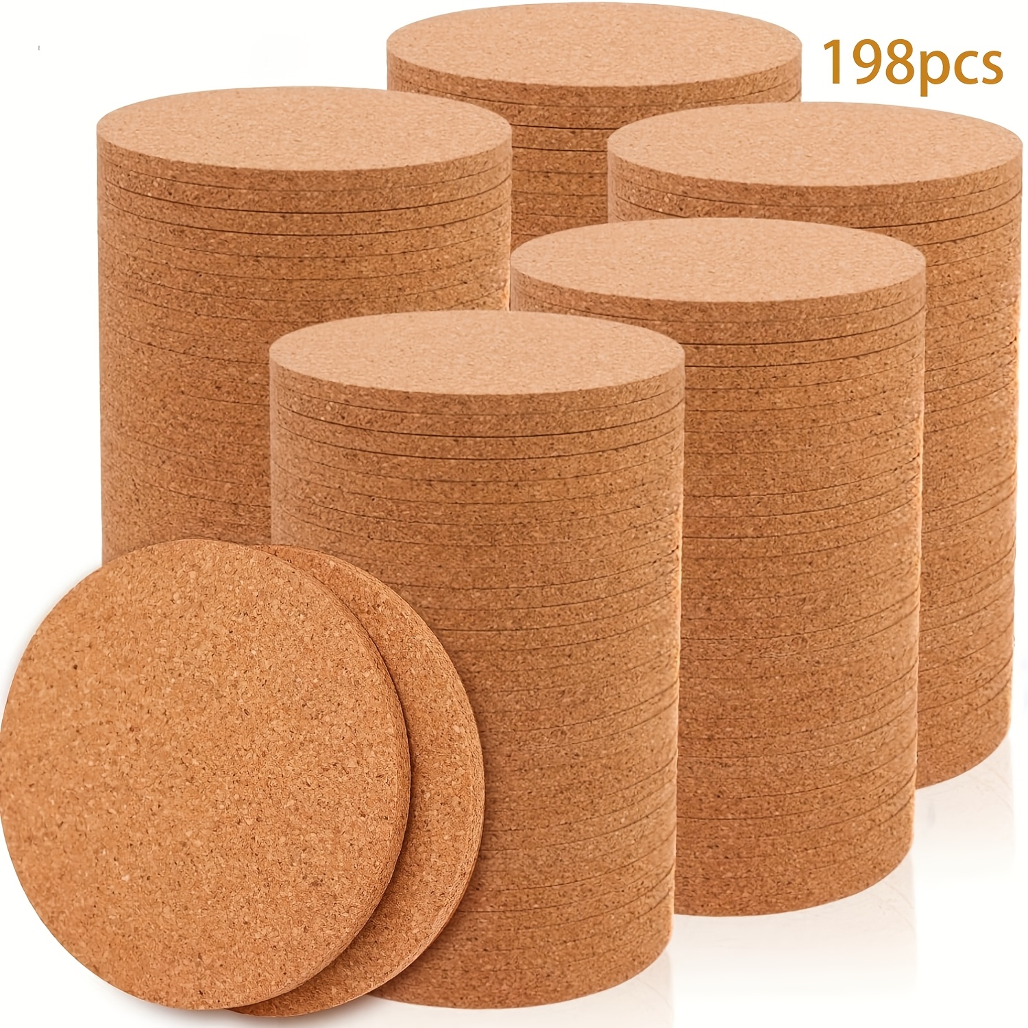 Dofiki 98/198 kosov plutastih podstavkov za pijačo (100x100x4 mm) z okroglim pod pravim kotom, prazni izolirani podstavki v kompletu, za DIY,
