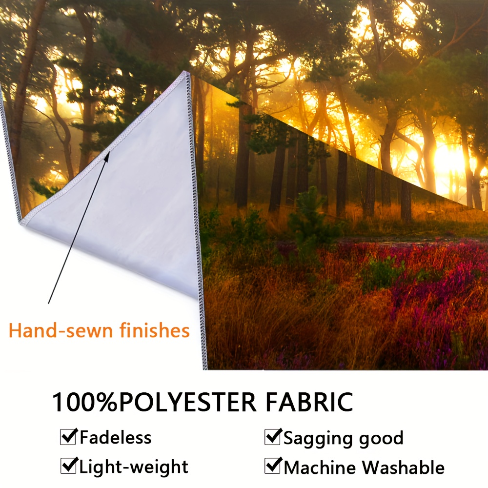 Mysterious Sunset Forest Landscape Tapestry Large Wall Hanging_voghion.com