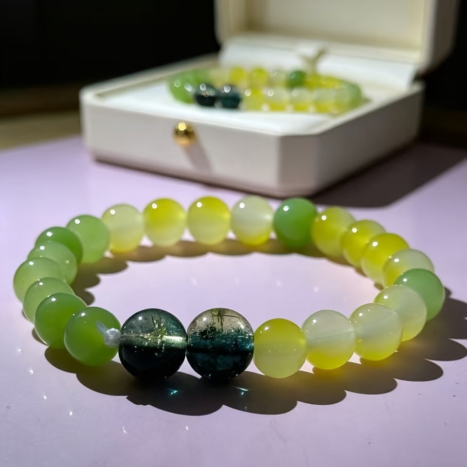 Crystal & Gradient Agate Bohemian Bracelet for Good Luck