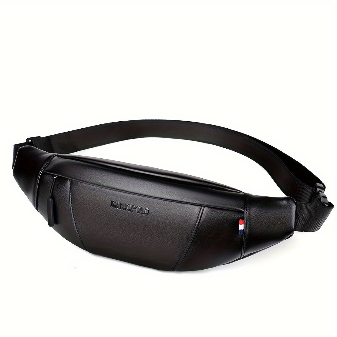 Image of Men's Genuine Sports Waist Bag, Trendy Crossbody Casual Shoulder Chest Bag, Large Capacity Soft Men's Backpack