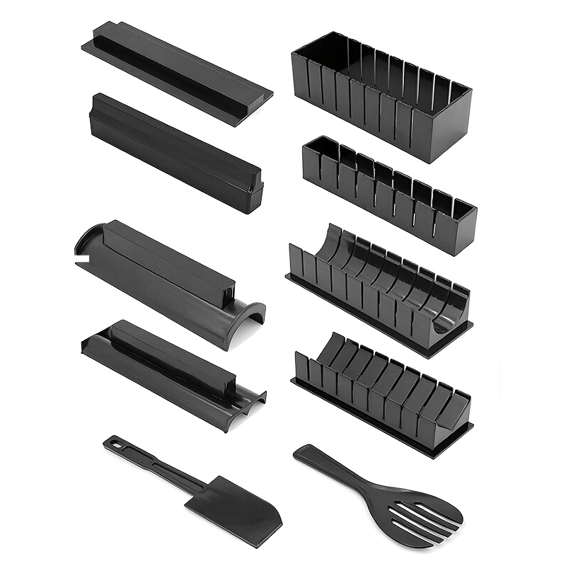 TEMU 13pcs Sushi Making Kit For Beginners - Reusable Rice Roller Mold, Fork & Spatula Set - Diy Sushi Tool Kit For , Food-safe Kitchen Gadget, Sushi