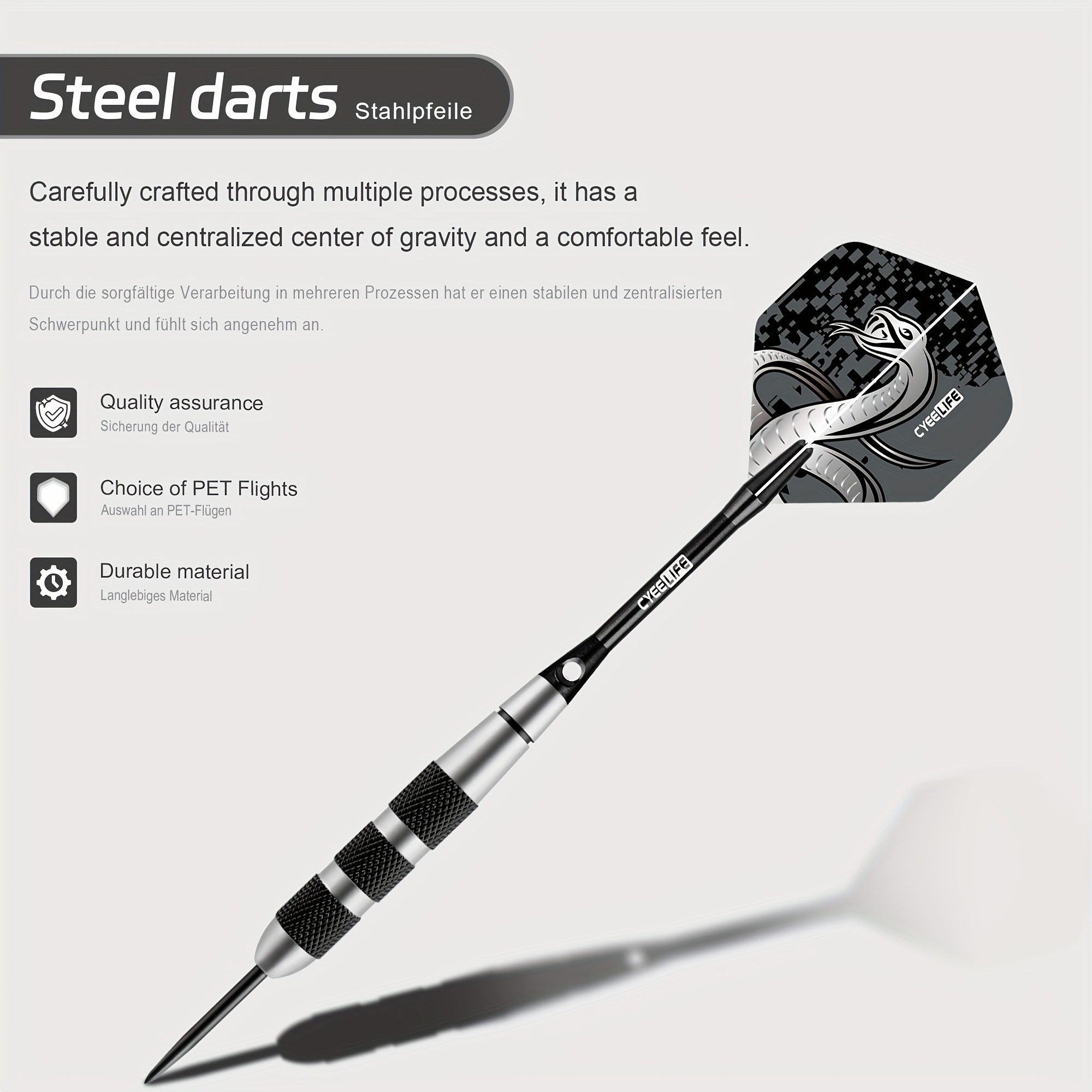 26G Hard Darts met Stalen Punt, Gemaakt van Roestvrij Staal