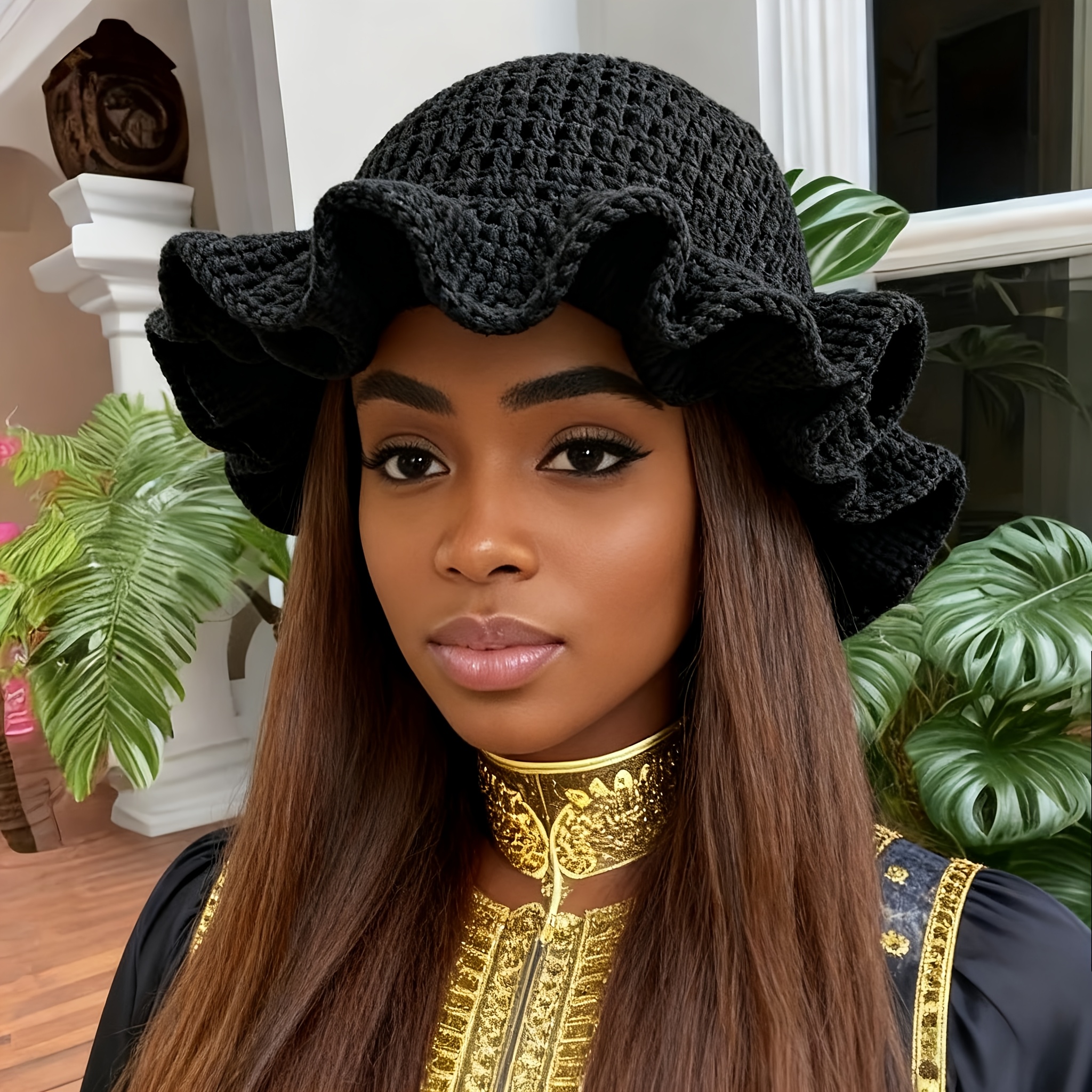 ruffle hat sold on Temu United States display picture 1
