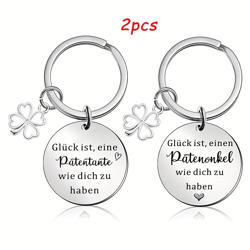Image of 2pcs Godmother Keychain Gift, Suitable For The Best Godparents, Godparent Gift, With : " Having A Godmother ," For Baptism Or Birthday