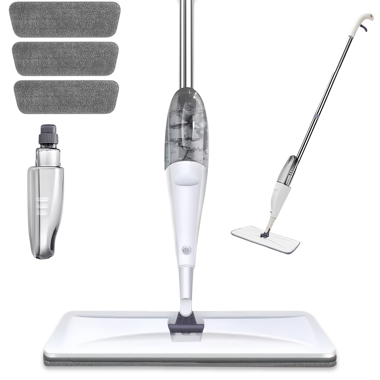 TEMU Spray Mop With 3 Washable Pads, A Spray Flat Mop For Home Use, Suitable For Wet And Dry Cleaning, Designed For Floor Cleaning, Compatible With Hardwood, Laminate, And Ceramic Tiles