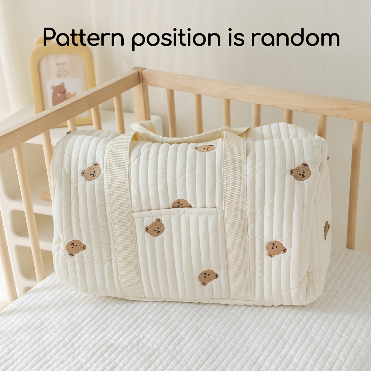 TEMU Sac de rangement pour couches brodé personnalisé, Sac fourre-tout personnalisé avec motif brodé, Adorables d' et de lapin, un sac à main de