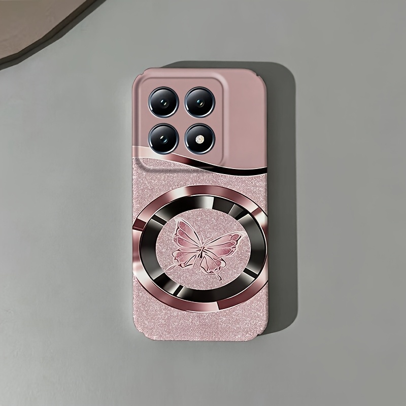 TEMU Phone Case: Suitable For Xiaomi 15t/15tpro/14t/14tpro/13/pocof4, Film Hard Phone Case, Pink- Glitter, Couple Style For Men And Women, Fashion