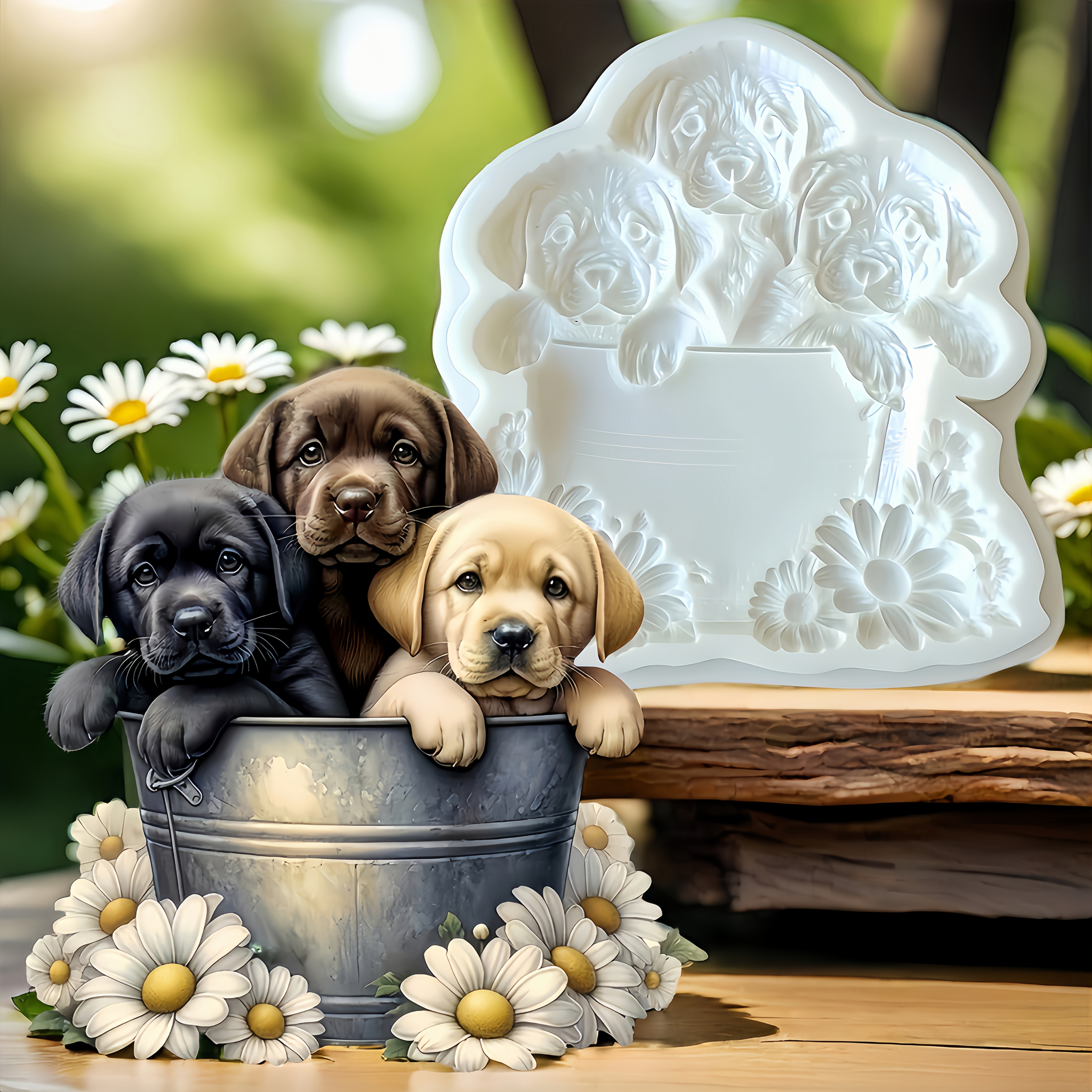 

1 Set Of Labrador-shaped Fondant Gummy Molds; Diy Puppy-shaped Chocolate Molds; Cute Decoration Baking Silicone Molds.