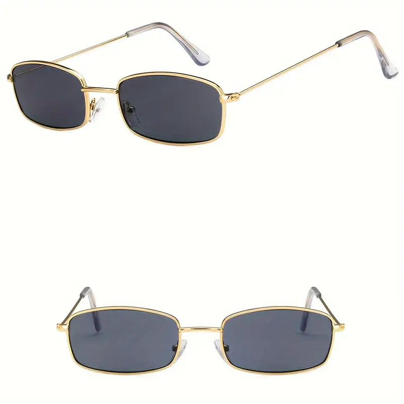 1 pair mens square frame fashion glasses copper alloy lenses stylish dark fashion casual attire details 4