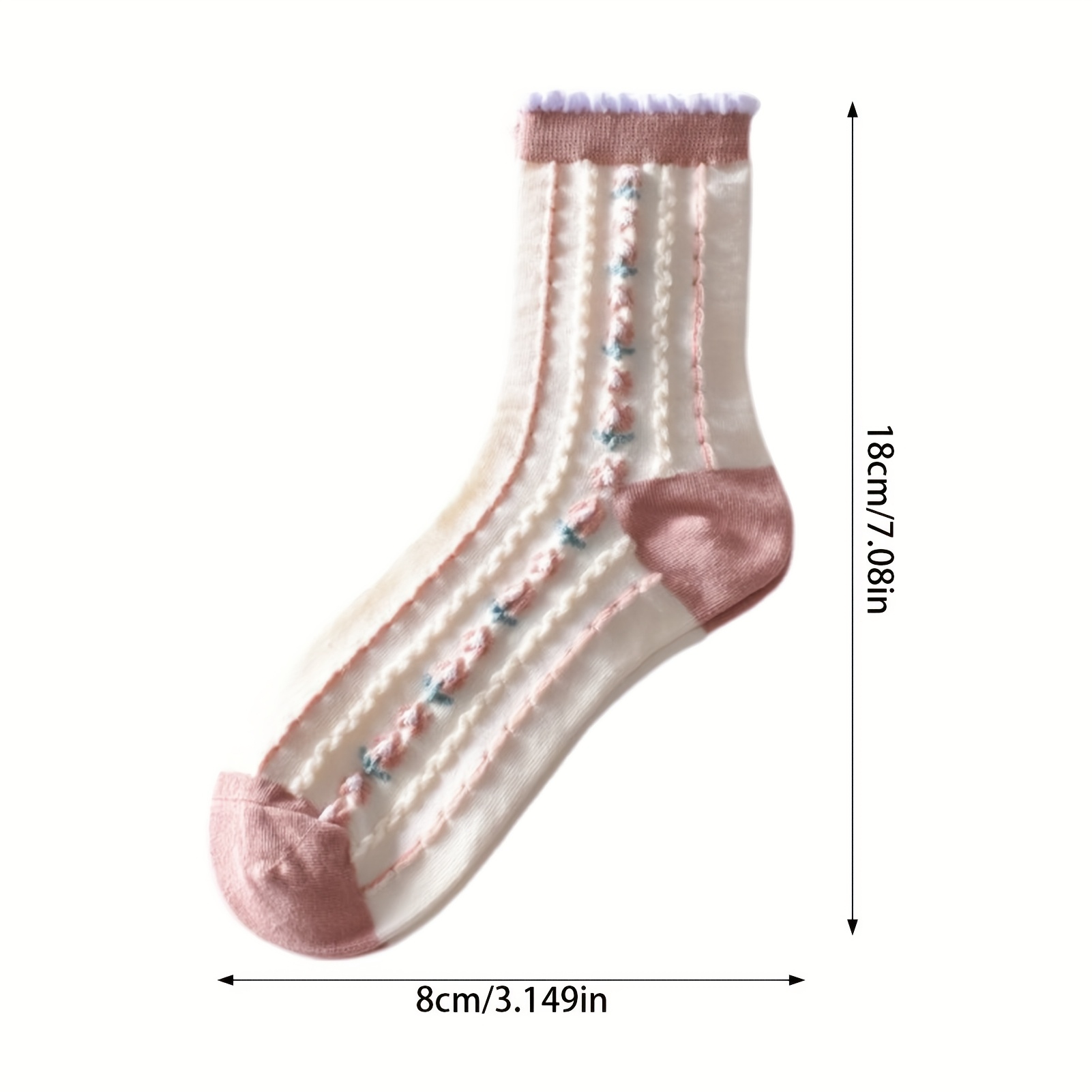 sachin and babi light blue dress 6 pairs embroidered cute floral crew socks women flower