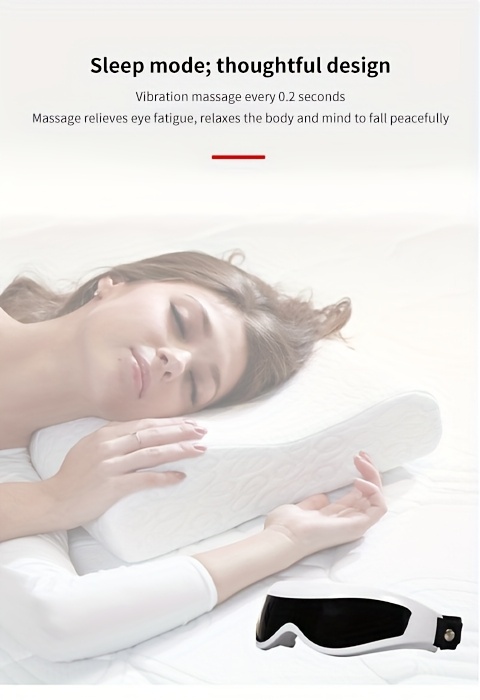 New Portable Electric Eye Massager for Home Use, Vibrating Eye Care Device, Eye Massage Mask - White - 1pc